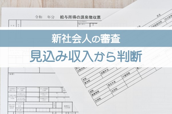 新社会人の審査。見込収入から判断